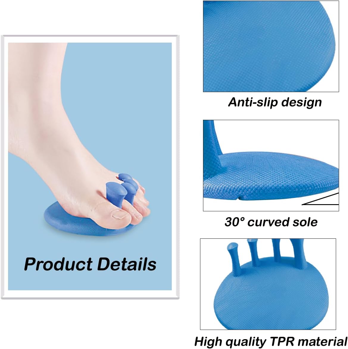 Toe Separators for Overlapping Toes Women,Blue Calf Trainer Toe Separators for Women,Multifunctional Bunion Corrector Thin Leg Exerciser,Suitable for Having Plantar Fasciitis,Bunions,Other Foot Pain