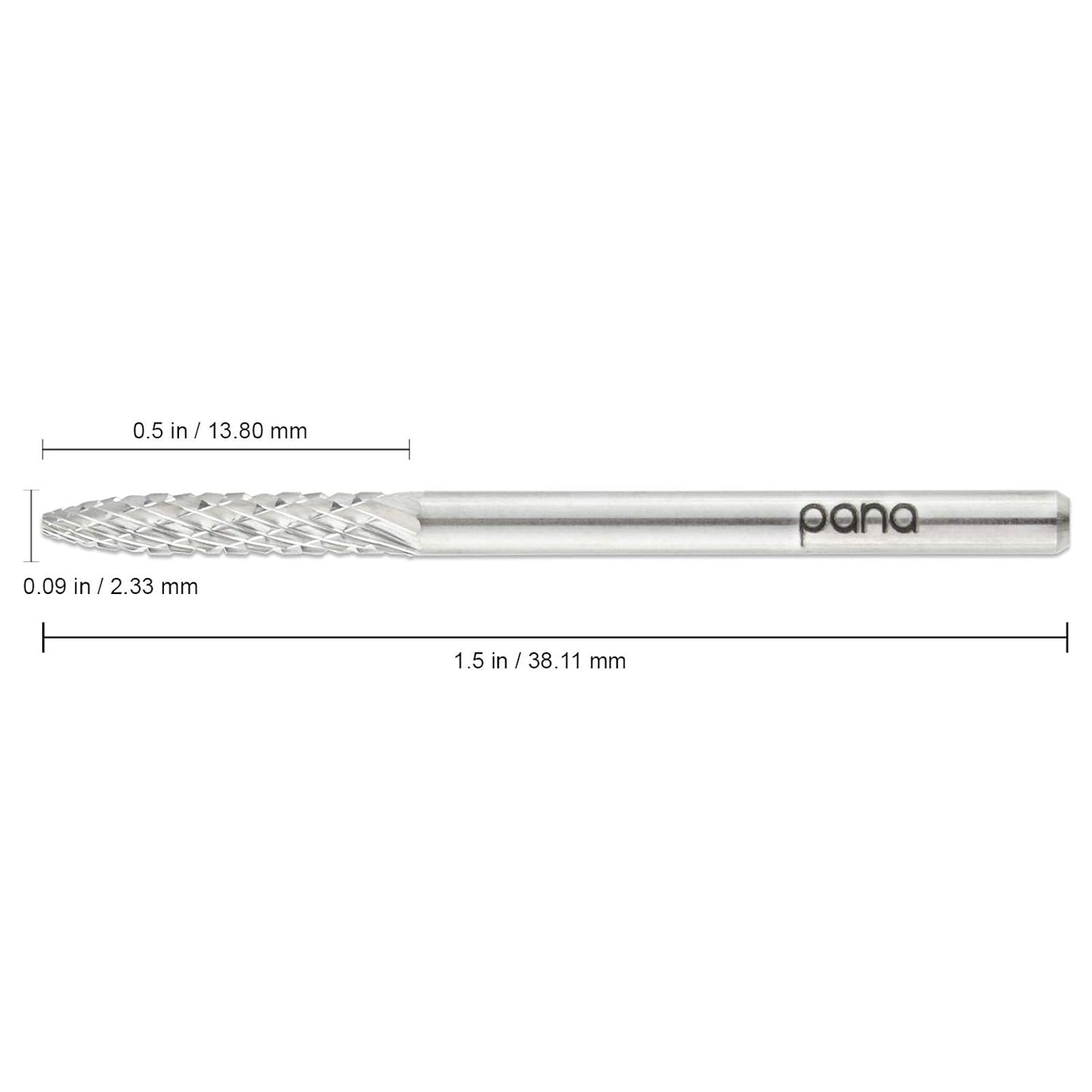 PANA 3/32" Shank Size - Under Nail Cleaner Silver Carbide Bit Medium Grit - Nail Drill Bit for Dremel Machine