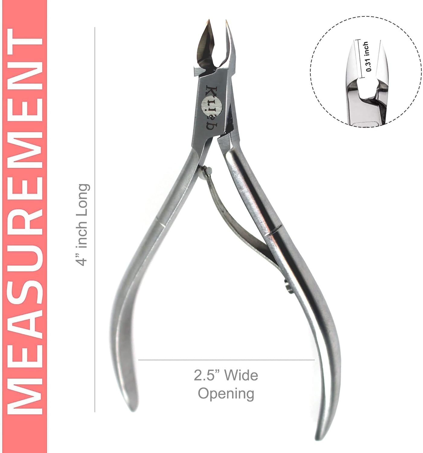 Cuticle Trimmer - Professional Nail Cuticle Nippers Cuticle Remover Cuticle Cutter Scissors Sharp Blades 3/4 Jaw Clippers Stainless Steel Manicure Pedicure Tools Fingernails Toenails by Krisp Beauty