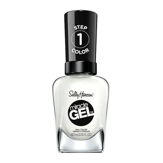 Sally Hansen Miracle Gel, Get Mod, Long Lasting, Gel-Like Formula, No UV Lamp Needed, Semi Opaque, Shiny White Nail Polish