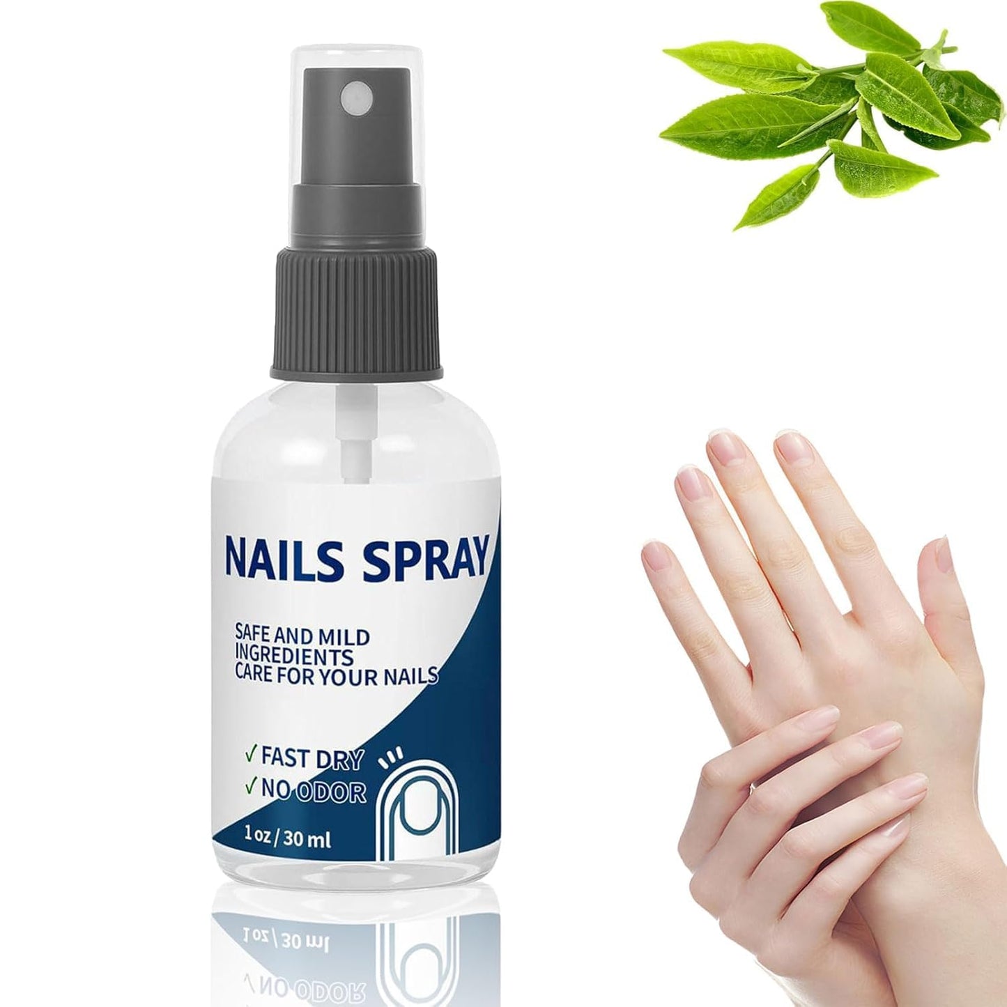 Nails Spray Fast-Drying Nail Care Moisturizer with No Odor Formula for Men & Women, Safe Mild Ingredients, 30ml/1fl oz