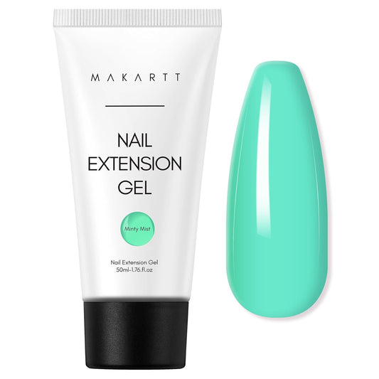 Makartt Poly Nail Gel-50ML-Mint Green Color, Strong Builder for Extension Overlay Strengthener 3D Diy, Multifunctional, Long-lasting for Nails Manicures Home Salon-Minty Mist