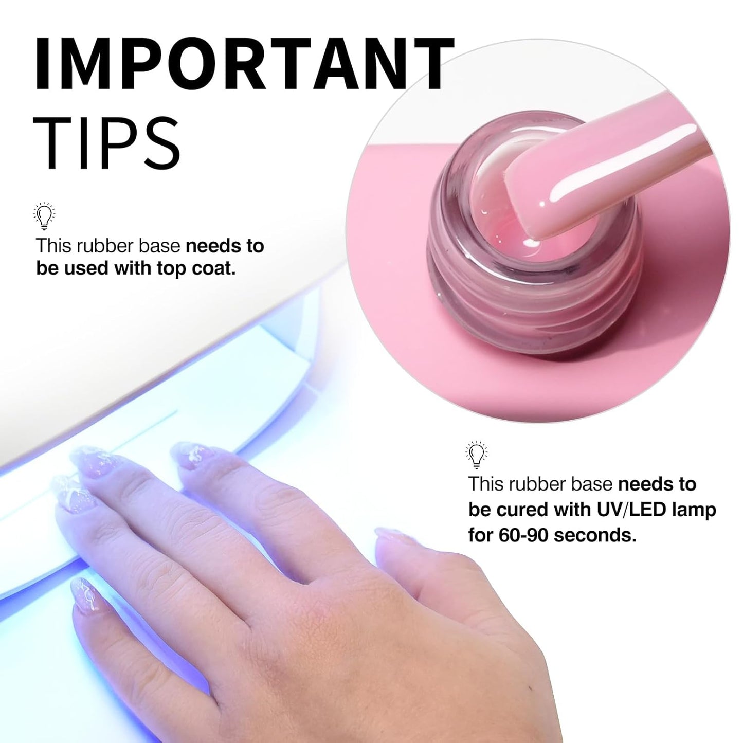 CANNI Rubber Base Gel – 9ml Peach Pink Base Coat Gel, Natural Cover Strengthening for Weak Nails, Soak Off UV LED for DIY Salon Manicure