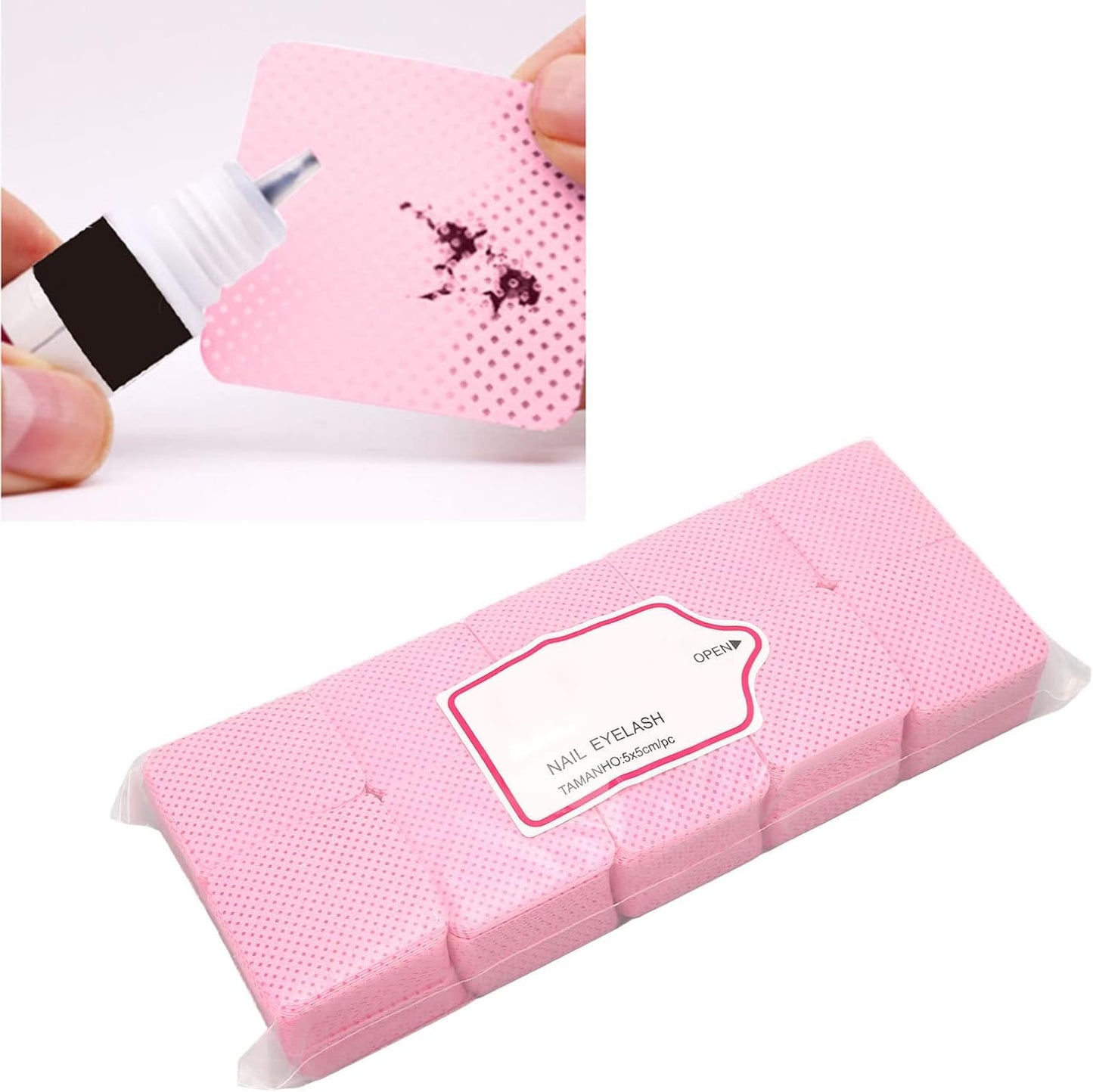 Lint for f ree Nail Wipes , 1000pcs Lash Extension Glue Wipes , Lint for f ree Wipes , Soft Nail Polish Remover Wipes , Eyelash Extension Glue washing Pad , Nail Supplies , for Lash Extension Supplies