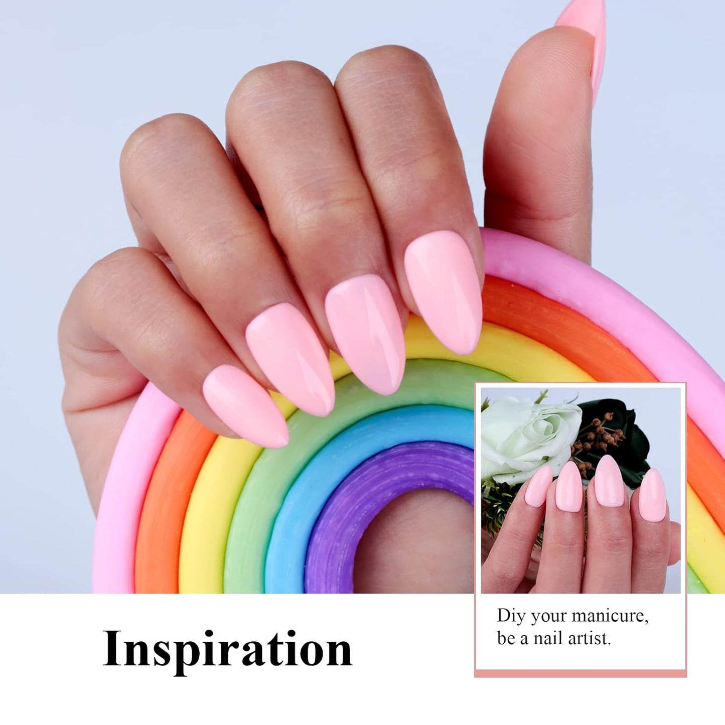 Imtiti Pastel Gel Nail Polish,0.5 Fl Oz Pastel Milky Pink Gel Polish Soak Off LED U V Nail Gel Polish Spring Summer Easter Gel Nail Polish DIY Nail Art Starter Manicure Salon Gel Nail Kit