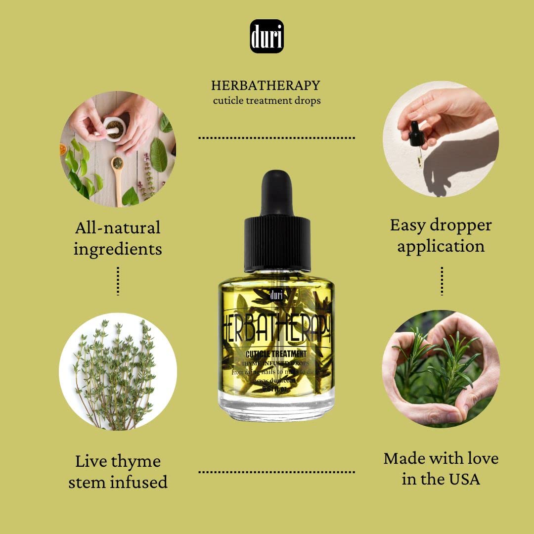 duri Rejuvacote 2 Nail Growth System Base and Top Coat, Herbatherapy Cuticle Treatment Drops - Damaged Cuticles Repair, Growth, Healthier, Stronger Nails, Strengthener (Combo Pack)