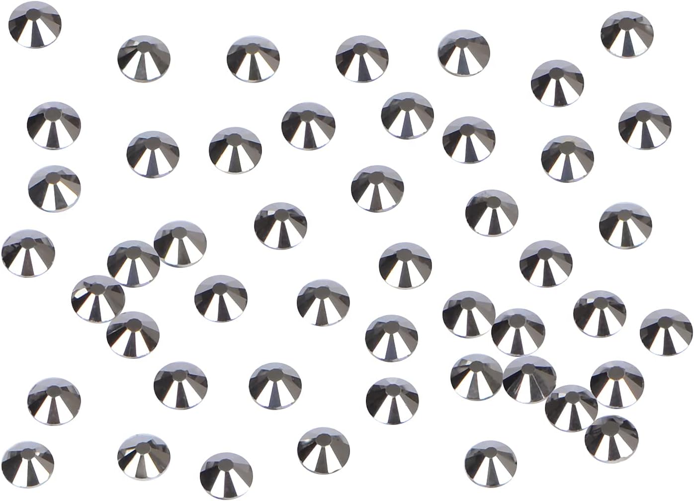 2880PCS Art Nail Rhinestones Non Hotfix Glue Fix Round Crystals Glass Flatback for DIY Jewelry Making with one Picking Pen (ss3 2880pcs, Jet Hematite)