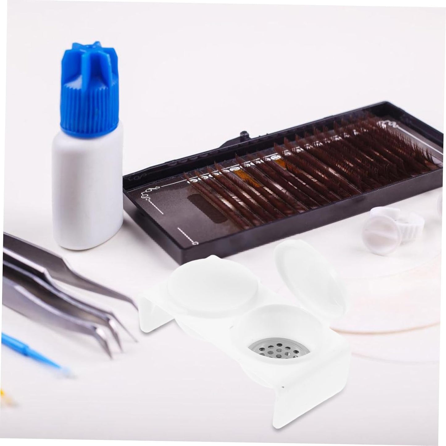 Nail Art Bowl Soaking Dish Double Cup Acrylic Nails Dappen Dish Lid Manicure Brush Cup