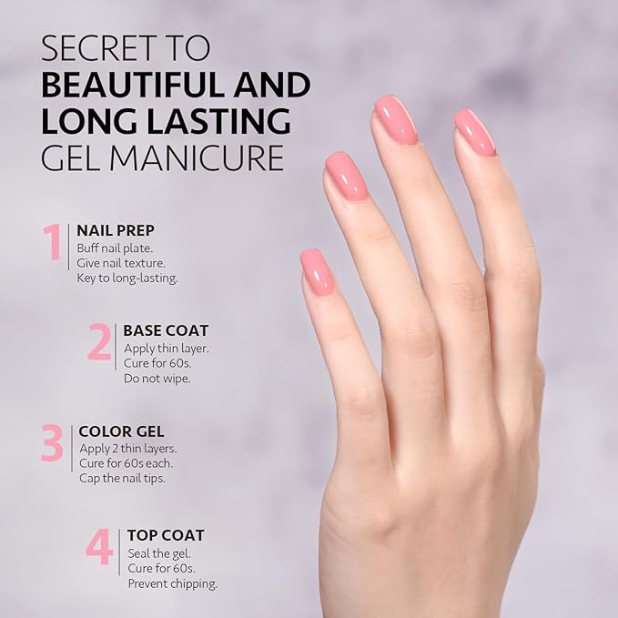 GAOY Pink Gel Nail Polish, 16ml Soak Off Gel Polish, UV Light Cure for Nail Art DIY Manicure at Home, 2015 Cherry Pink