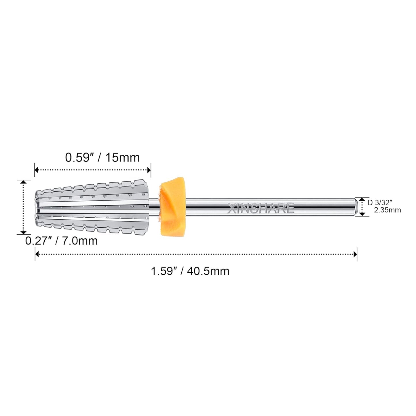 5 in 1 Nail Drill Bits 3/32" Carbide Bits Fast Remove Acrylic or Hard Gel Polishing Suitable for Manicure Pedicure Nail Art Cuticle Bits Both Left and Right Handed Two Way Rotate 2XC