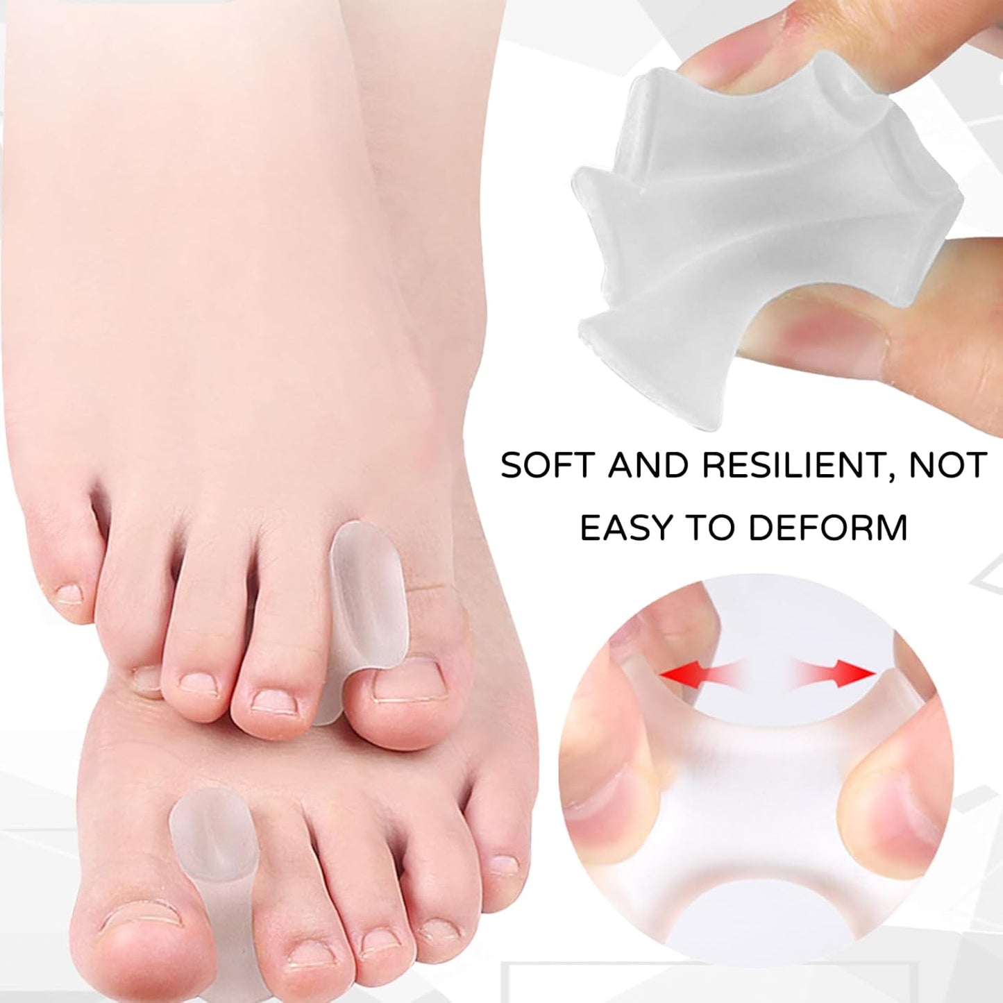 Gel Toe Separators,For Crooked Toes, Overlapping Toes, Hammertoe Corrector,For Women Men Toe Pain Relief(8 Pcs)