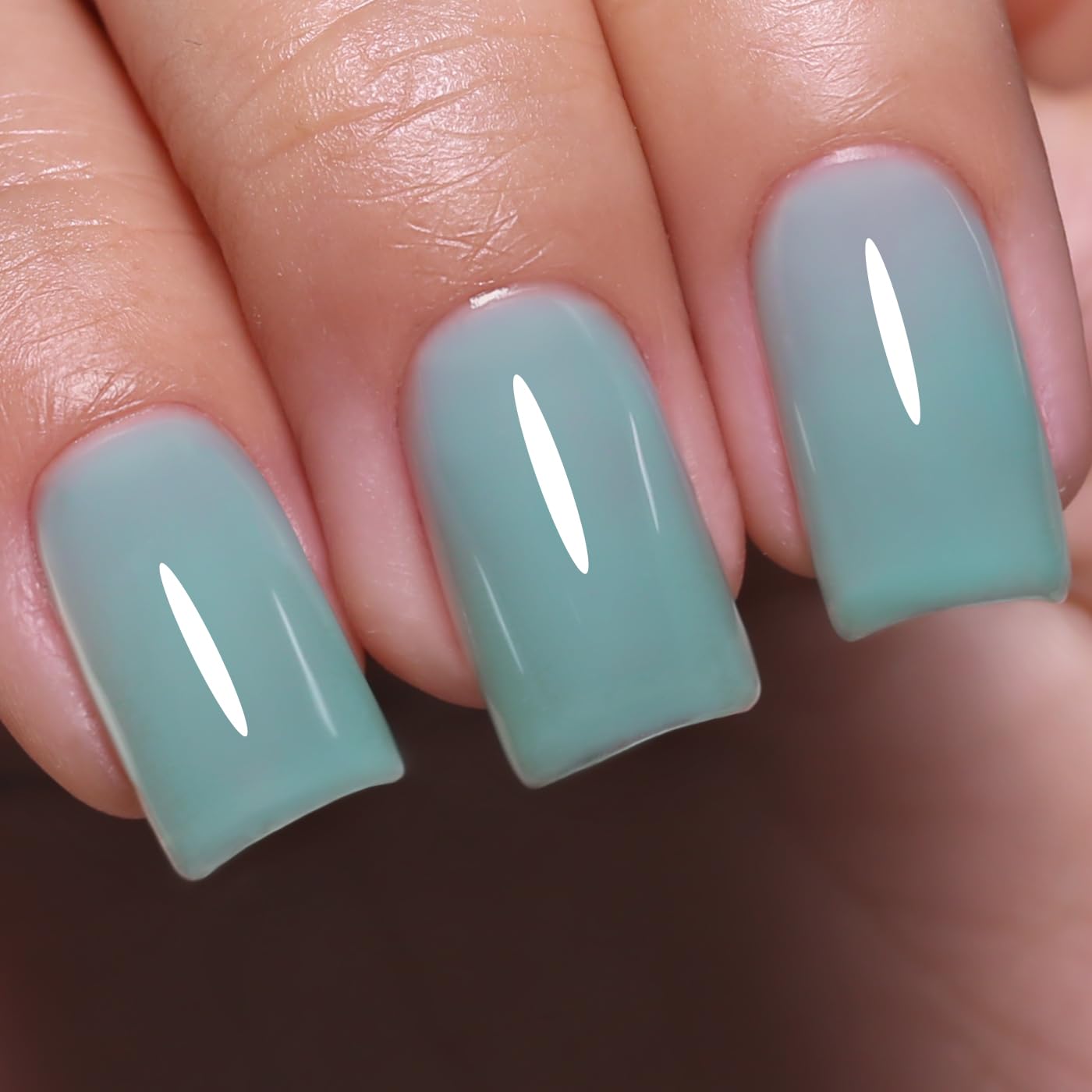 Imtiti Jelly Gel Nail Polish, Aqua Mint Green Sheer Jelly Nail Gel Polish Soak Off UV LED Spring Summer Translucent Art Manicure Salon DIY Design 10ML