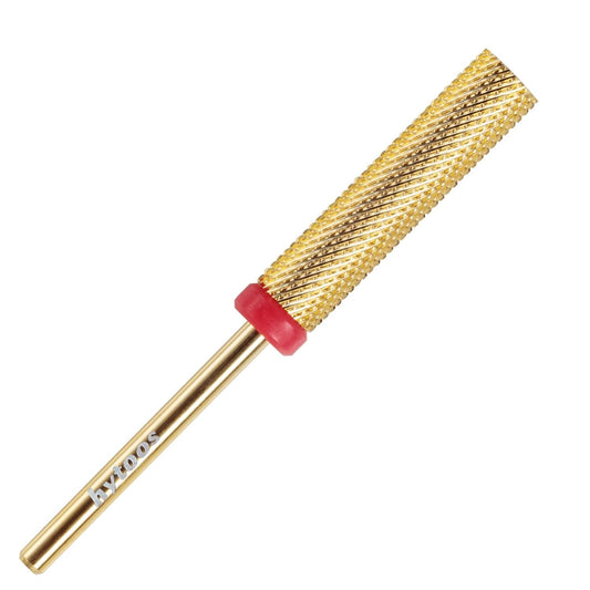 Super Long Nail Drill Bits, 24mm Gold Flat Top Barrel Carbide Nail Bit, 3/32" Two-way Rotate Drill Bits for Nails, Electric Drill Accessories, Remove Acrylic Nail Art Gel, F