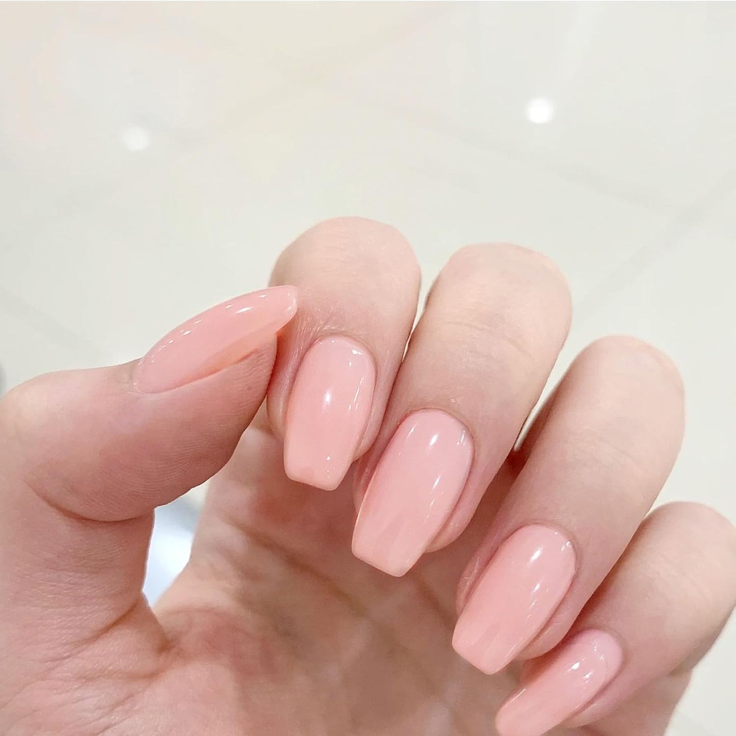 COSMOO Quick Dry Nail Polish, Chip Resistant Manicure, Non-Toxic, Vegan, Cruelty Free, 12ml, Fast Drying in 60 Seconds (Sheer Nude Pink)