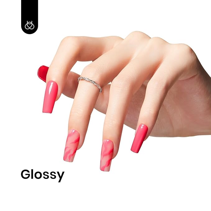 beetles Pink Gel Nail Polish,15 ml Strawberry Solid Bright Color Soak Off LED UV Lamp DIY Decoration Manicure Art Design Salon at Home Strawberry Cocktail Collection Gel Polish for Women