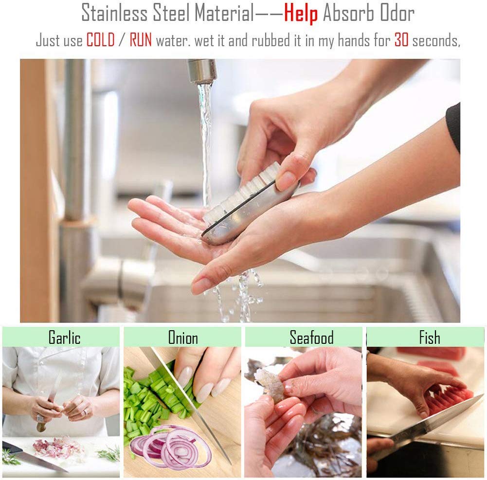 Hand and Nail Brush cleaner,Stainless Steel Soap, fingernail toe Cleaning Scrubbing Brushes & Help Eliminating Smells Absorb Odor (1 PCS)