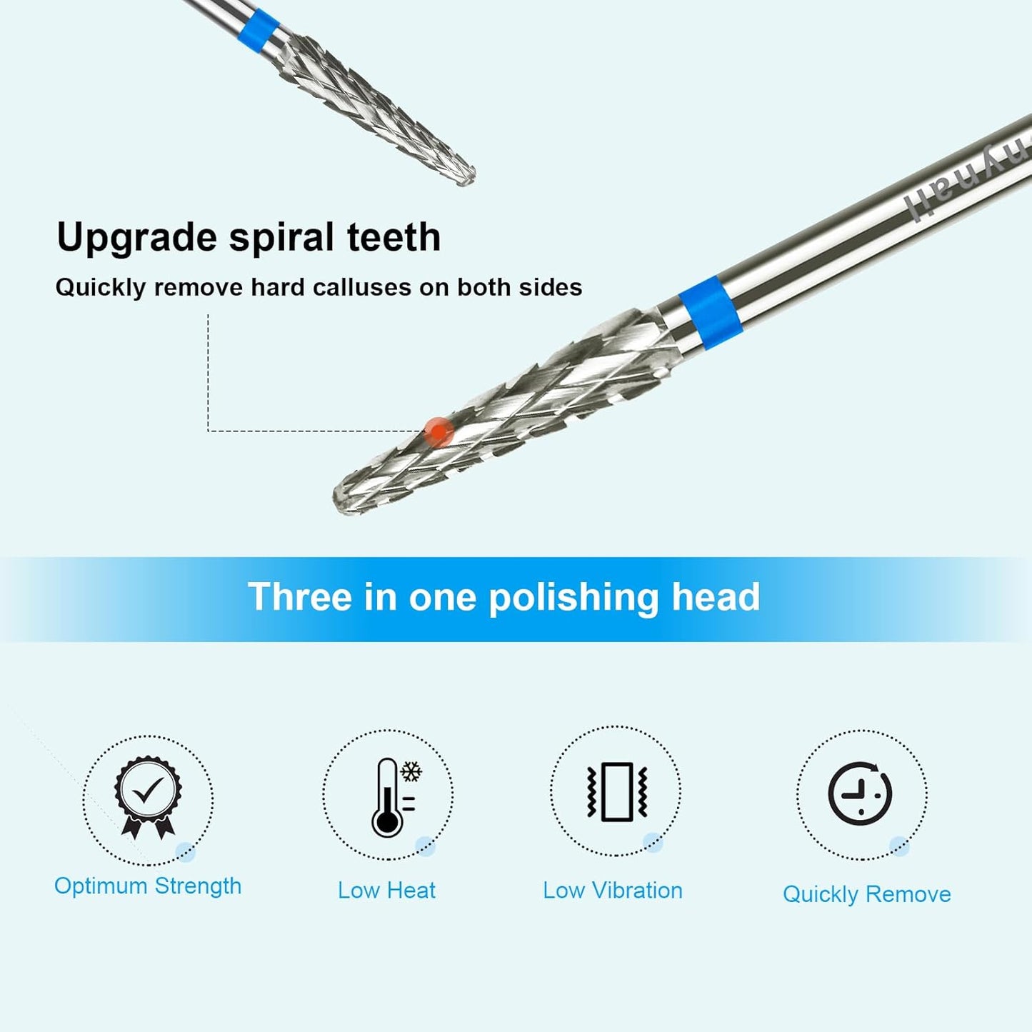 3/32" Small Cone Clean Medium Grit Carbide Cuticle Cleaner Bit for Electric Nail Drills – Professional Manicure Tool for Nail Salons and Home Use (M Grit. Silver)