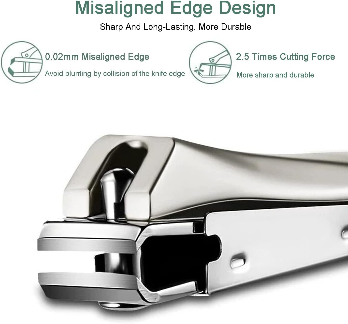 Nail Clippers with Catcher for Thick Toenails and Fingernail, Professional Sharp Nail Clippers for Men and Women Grey