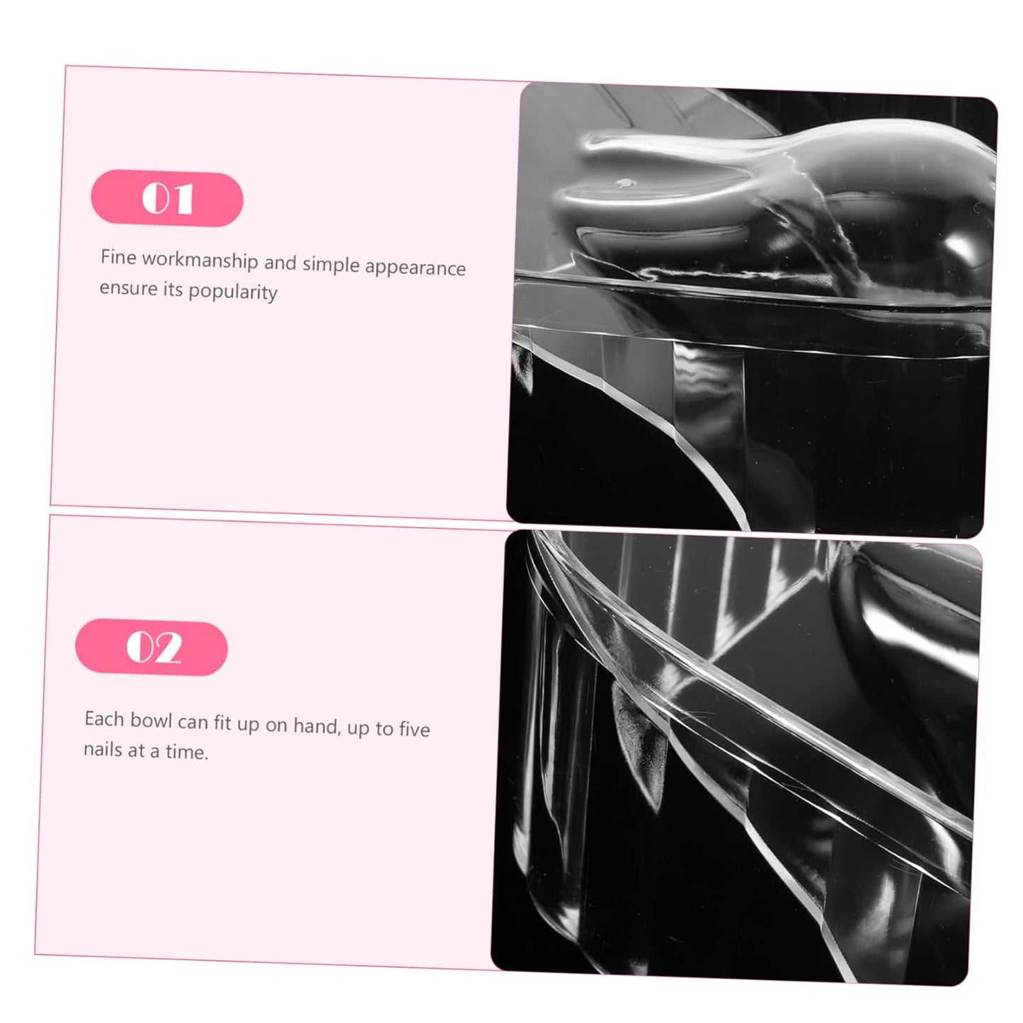 SAFIGLE Manicure Bowl Set Nail Soak off Basin Soften Cuticles Nail Tips Soaking Bowl Artistic