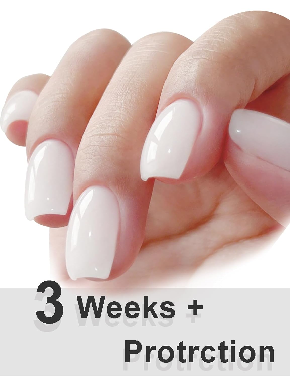 Milky White Gel Nail Polish, Hema Free Rubber Base Builder Gel, French Tips Base Colors Nails Strengthener Soak Off Gift for Womens (Milky White)