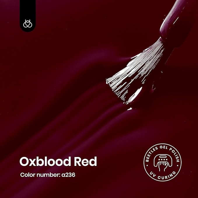 Beetles Oxblood Red Gel Polish Dark Red Full Maroon Red Fall Gel Nail Polish 15ml Soak Off UV LED Needed Nail Art Manicure Salon DIY Design at Home Gifts for Woman