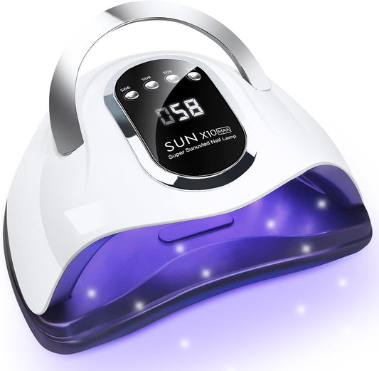 Wisdompark UV LED Nail Lamp 180W, UV Light for Gel Nails with 45Pcs Lamp Beads and Automatic Sensor/4 Timer Settings Professional Nail Dryer for Gel Polish Manicure Tools for Home Salon