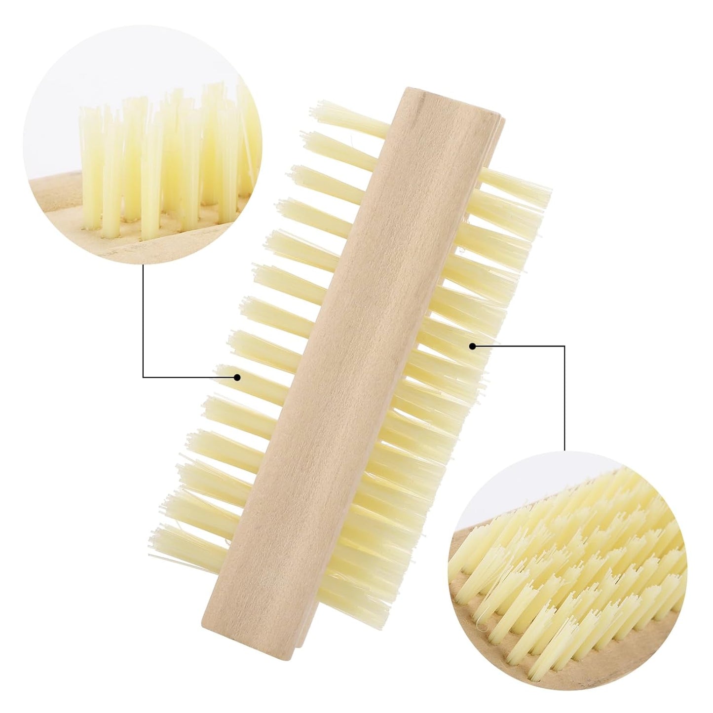 Nail Cleaning Brushes Wood for Fingernails 2-Sided Non-Slip Brush Wooden Nail Brushes 5 Pack