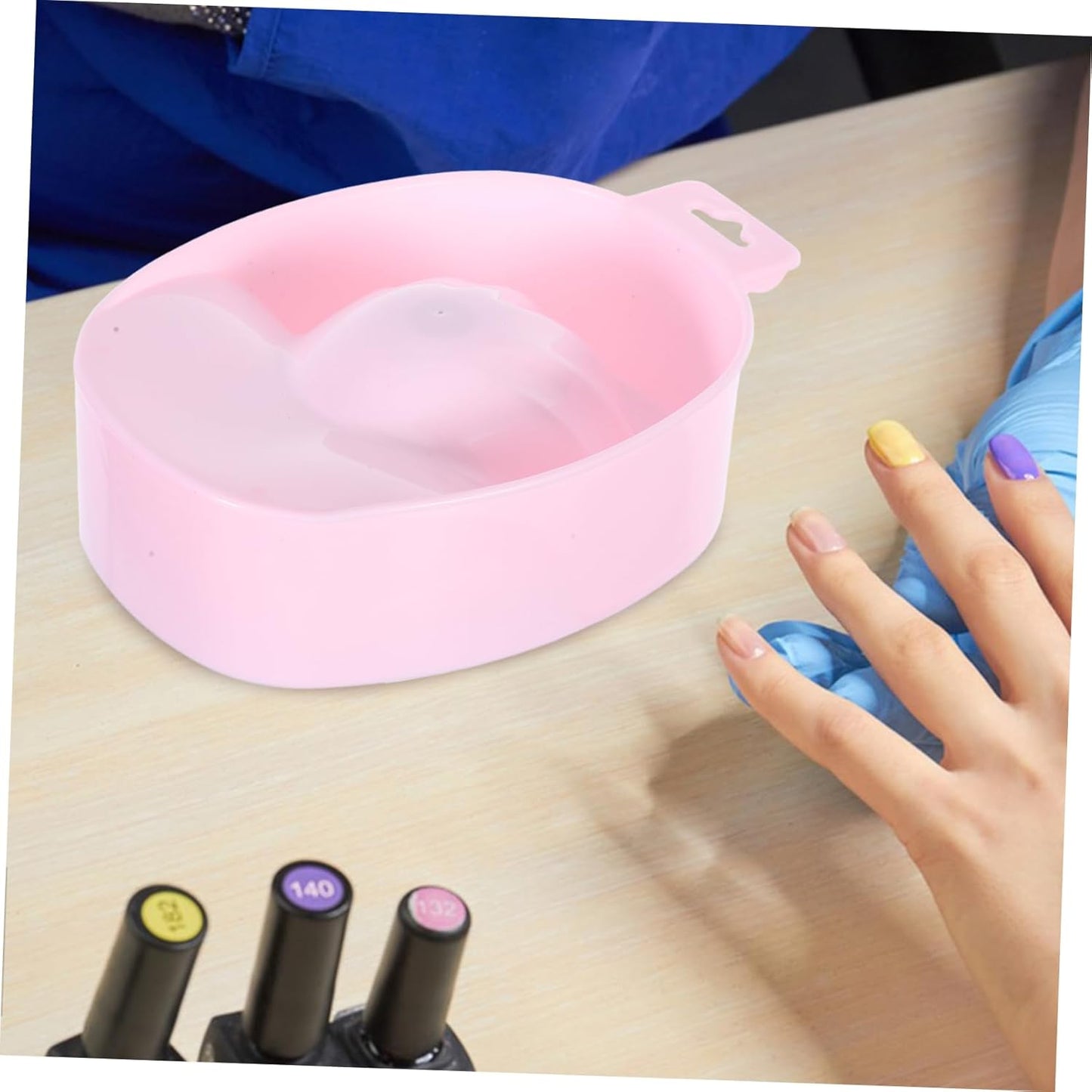 Mipcase Manicure Hand Dish Nail Soaker Dish Spa- Bowl Nail Art Bowl Plastic Rectangular Pink