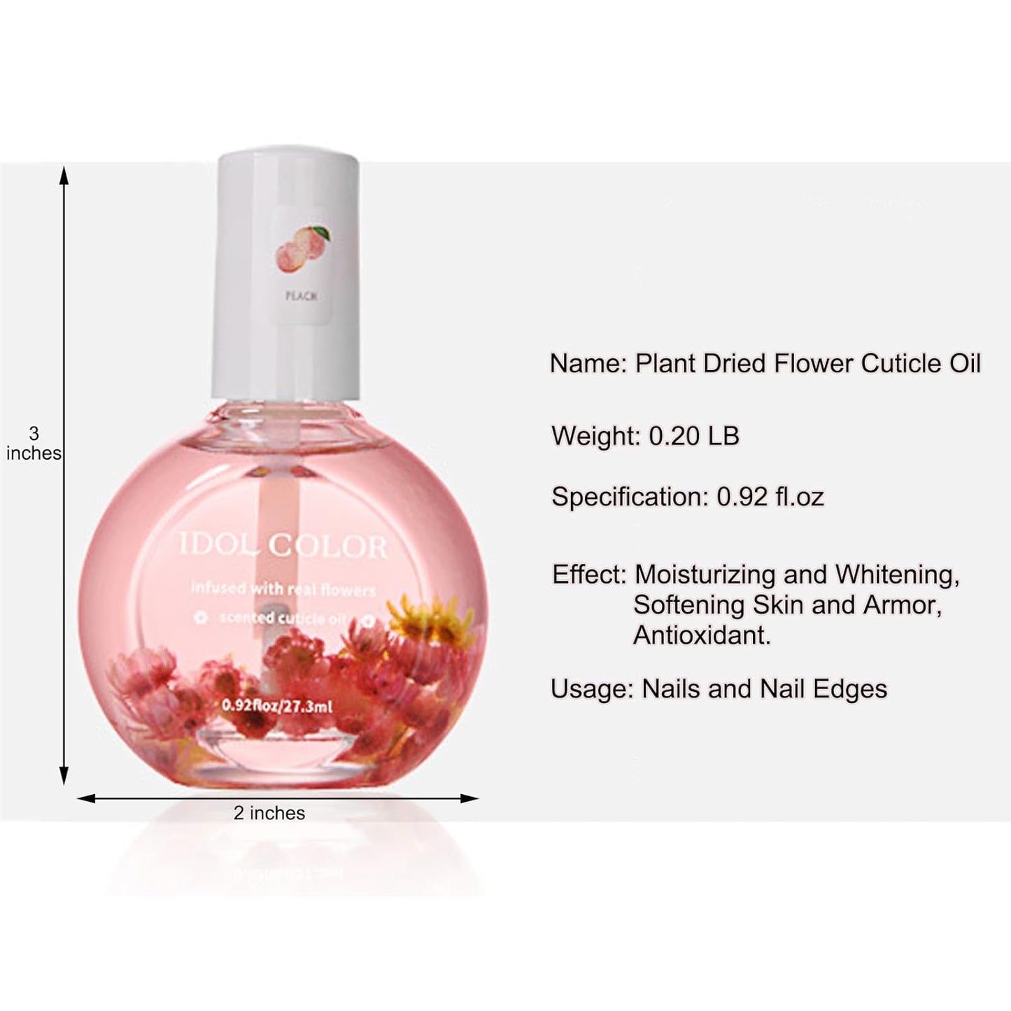 Flowery Scented Cuticle Oil, Infused with Real Flowers, Cuticle Revitalize Oil, Nail Oils For Growth And Strength, Cuticle Remover - Nail Strengthener - Cuticle Softener (0.92 fl.oz, ORANGE)