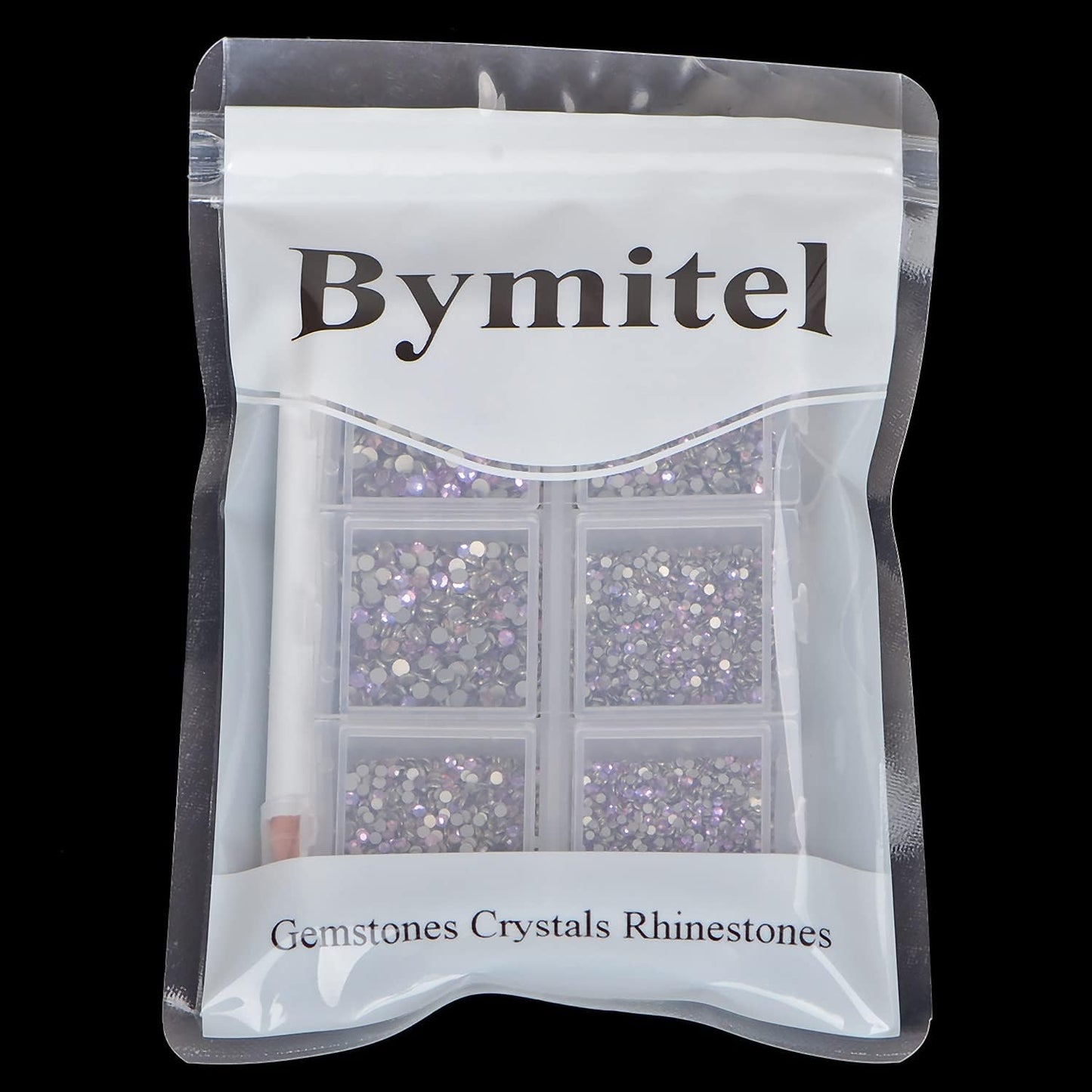 Bymitel 7200 Pieces 6 Mixed Sizes Glue Fix on Glass Rhinestones Round Crystal Gems Flatback for DIY Jewelry Making with one Picking Pen(6-Sizes 7200PCS, Green Pink)