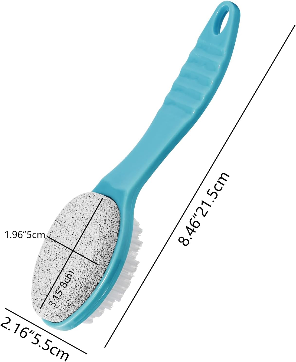 Foot Callus Remover, Double-Sided Pumice Stone Brush for Feet (Blue, 2 Pack)