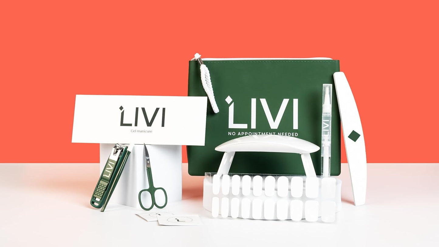 Livi Gel Manicure System - Mani Kit with Mani Tool for Salon-Quality Nails at Home (Best sellers: red & pink, Gel Manicure System)