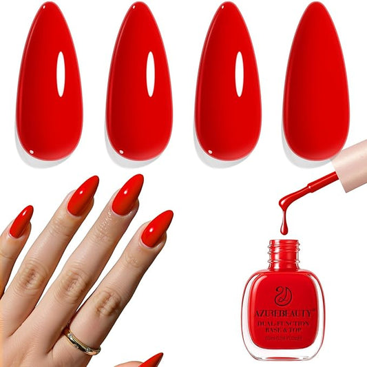 AZUREBEAUTY Red Nail Polish Burgundy Christmas Quick Dry Natural Infinite Shine Nail Lacquer Fingernail Polish Strengthening Treatment Kit Salon-Quality for Women 10ml