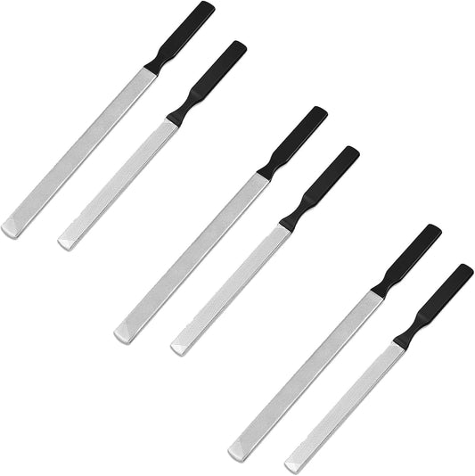 6PCS Metal Toe Nail Files for Thick Nails, Stainless Steel Double Sided Fingernail Toenail Files, Reusable Manicure Files for Women Men