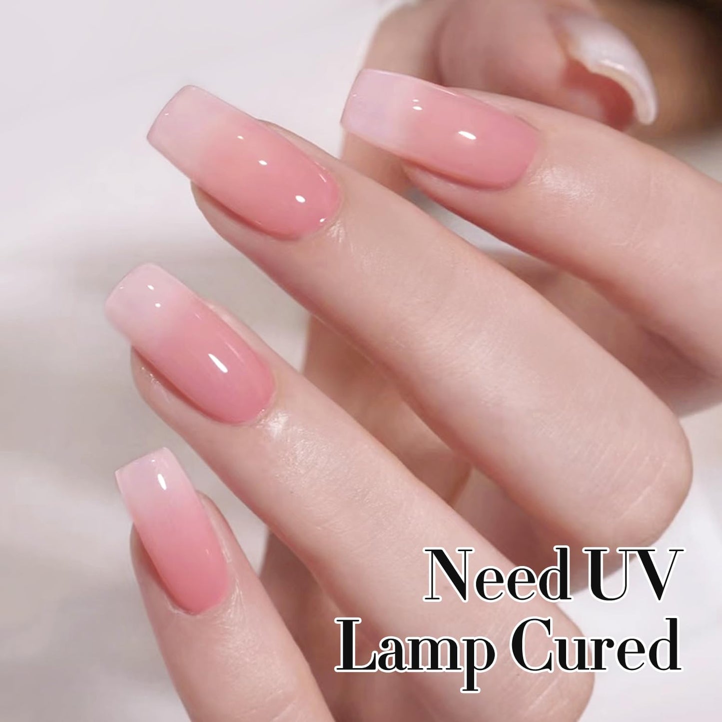Double Rhythm 0.5Oz Translucent Gel Polish Sheer Neutral Natural Light Milky Same Color Same Bottle 15ML Jelly Gel Polish Art DIY at Home (Milky Pink-A1401)