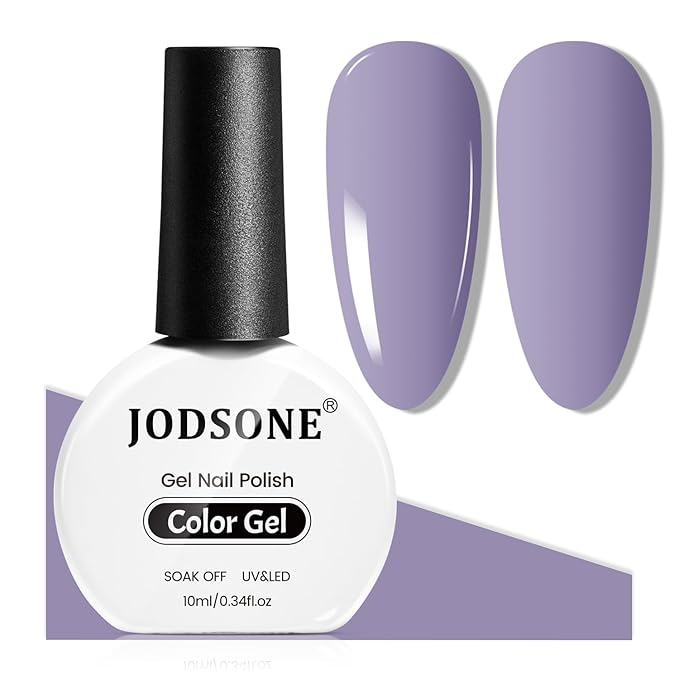 JODSONE Muted Purple Gel Nail Polish 10ml Soak Off LED Nail Polish Muted Purple Nail Color Salon Quality Long-Lasting Low Odor Need U V Lamp Curing