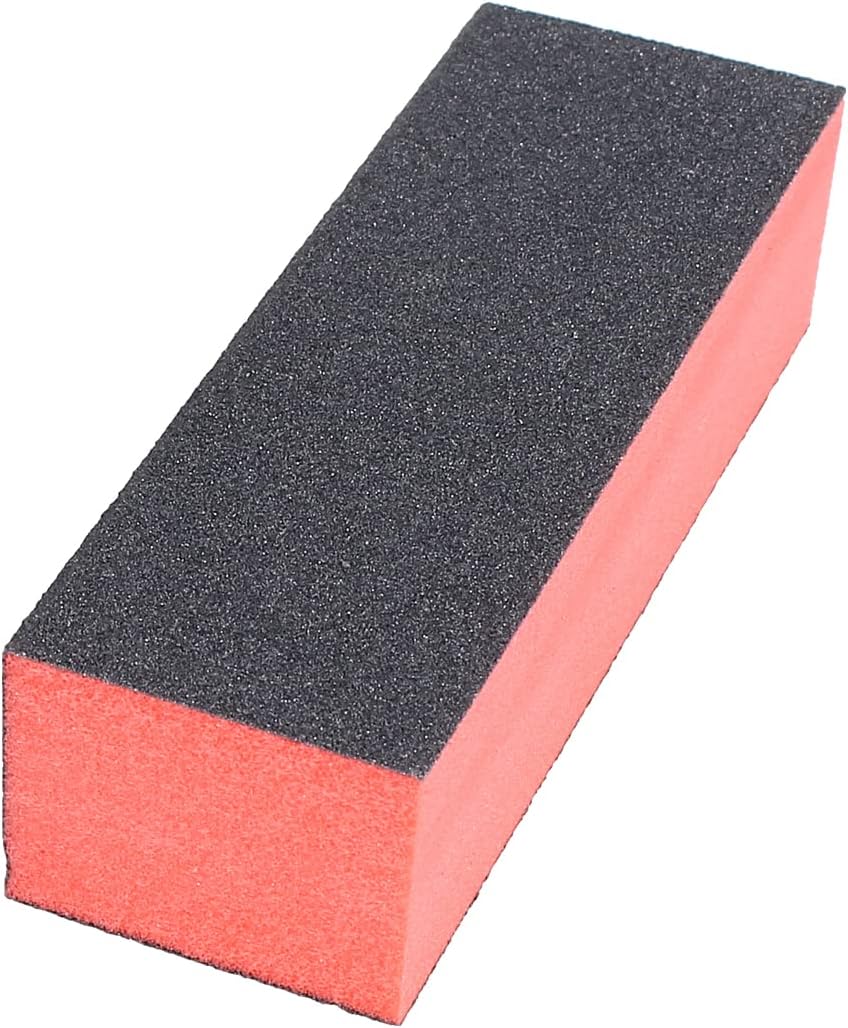 uxcell Sponge Nail File and Buffer Set, 4 Way Nail Buffer Sanding Block Manicure File Polishing Smooth Tool Kits, 10 PCS Nail Buffing Grinding Polisher File for Salon Home Use, Black Red