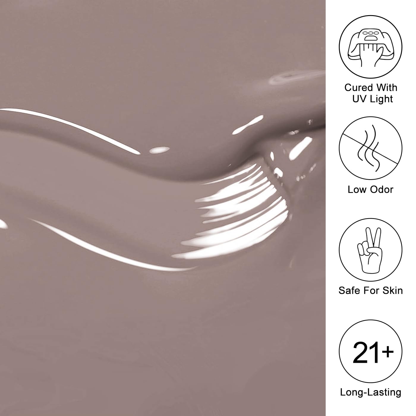 Imtiti Brown Gel Nail Polish, Greyish Brown Gel Polish High Gloss Soak Off UV LED Autumn Winter Art Manicure Salon DIY Design 10ML
