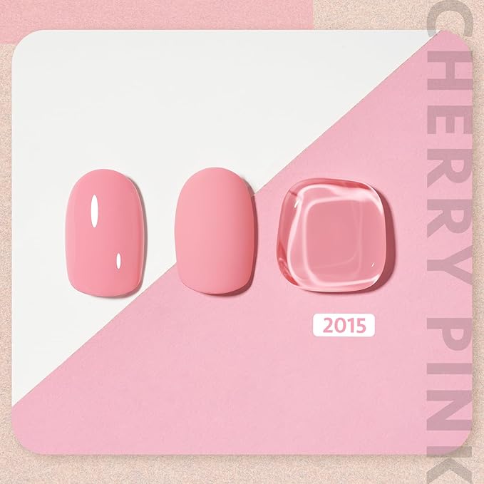 GAOY Pink Gel Nail Polish, 16ml Soak Off Gel Polish, UV Light Cure for Nail Art DIY Manicure at Home, 2015 Cherry Pink