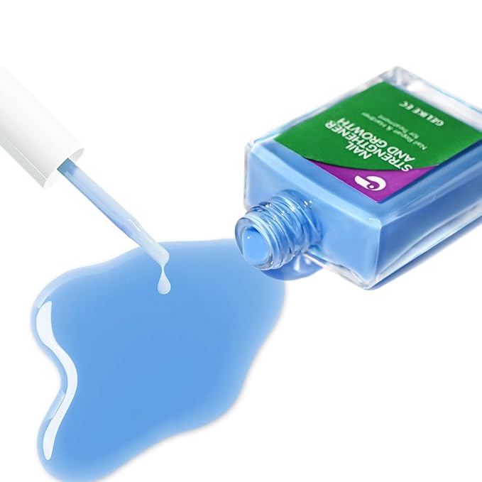 gelike ec Nail Strengthener and Growth Polish: Milky Blue Quick Dry Nail Hardener Repair Damaged Thin Nails for Women After Gel Removal With Multi-Vitamins and Protein 16ml Vegan