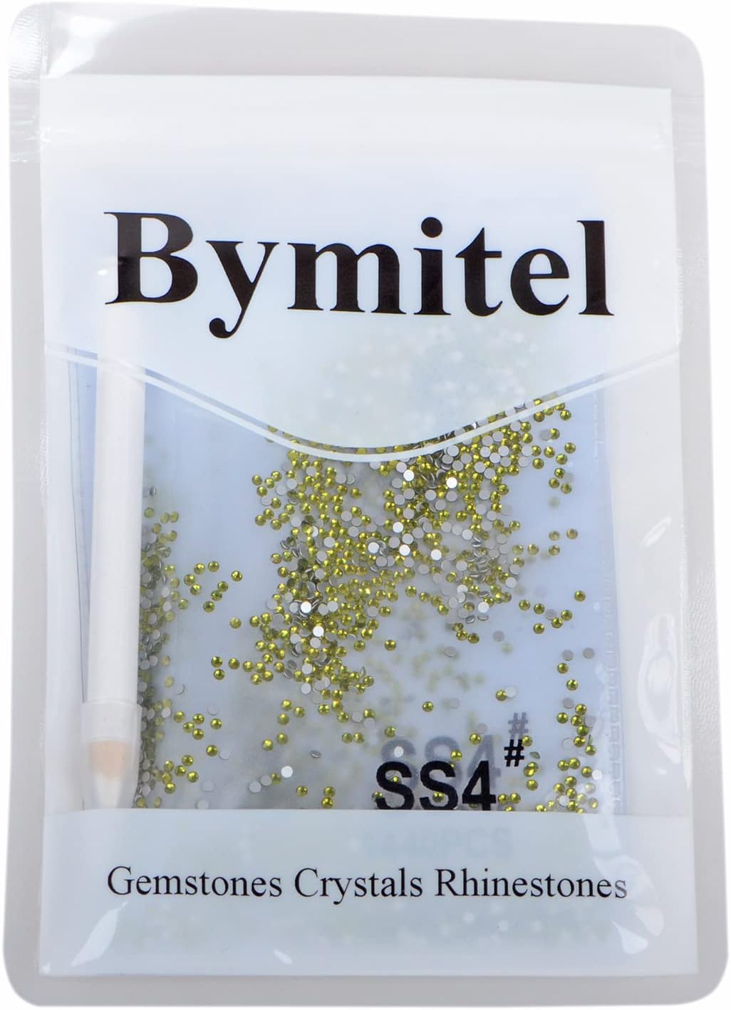 2880PCS Art Nail Rhinestones Non Hotfix Glue Fix Round Crystals Glass Flatback for DIY Jewelry Making with one Picking Pen (ss4 2880pcs, Olivine)