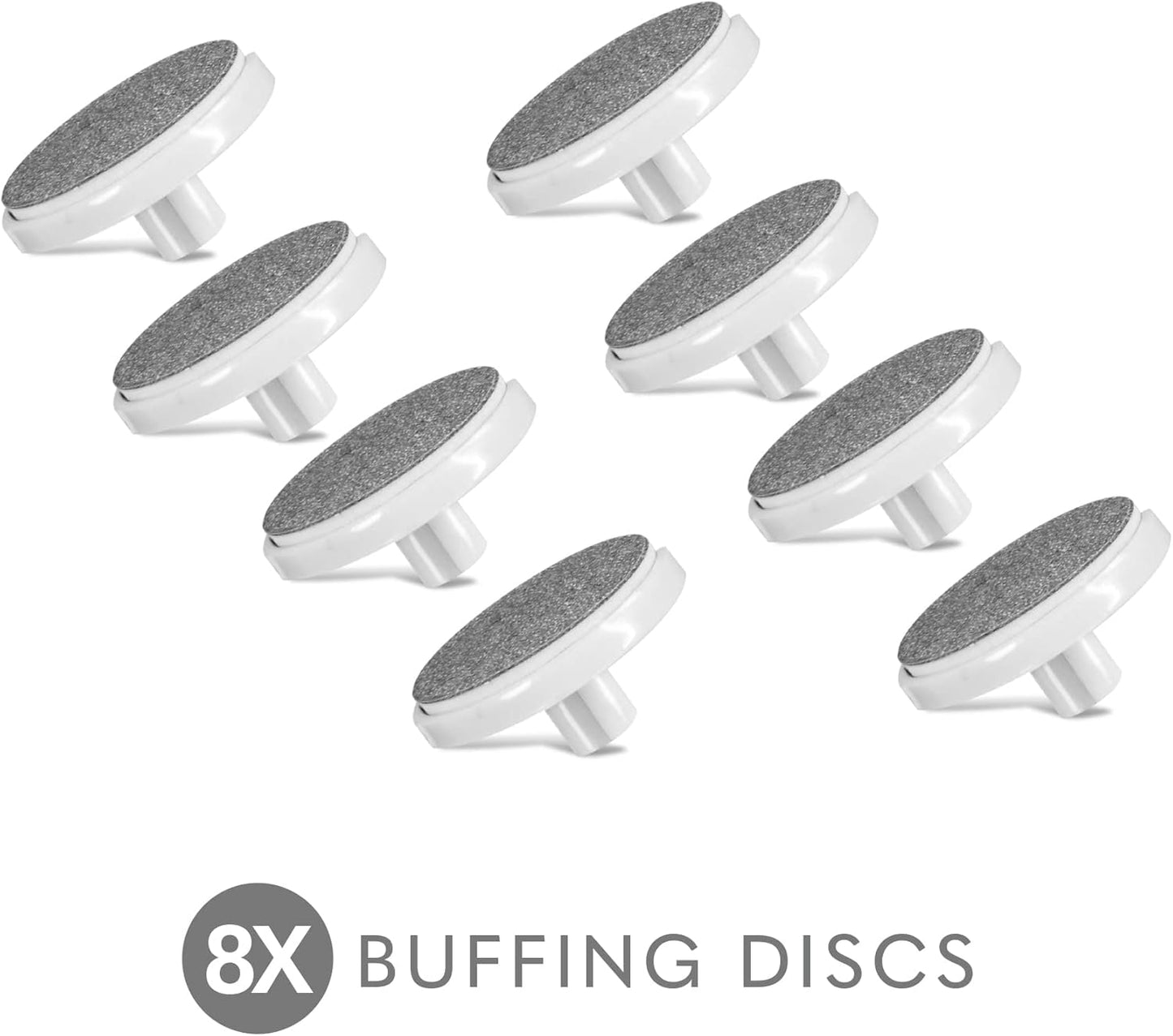 Replacement Discs for Bellasonic 4-in-1 Rechargeable Electric Nail File Set with Unique Oscillating Head – 8 Buffing Discs – Gray