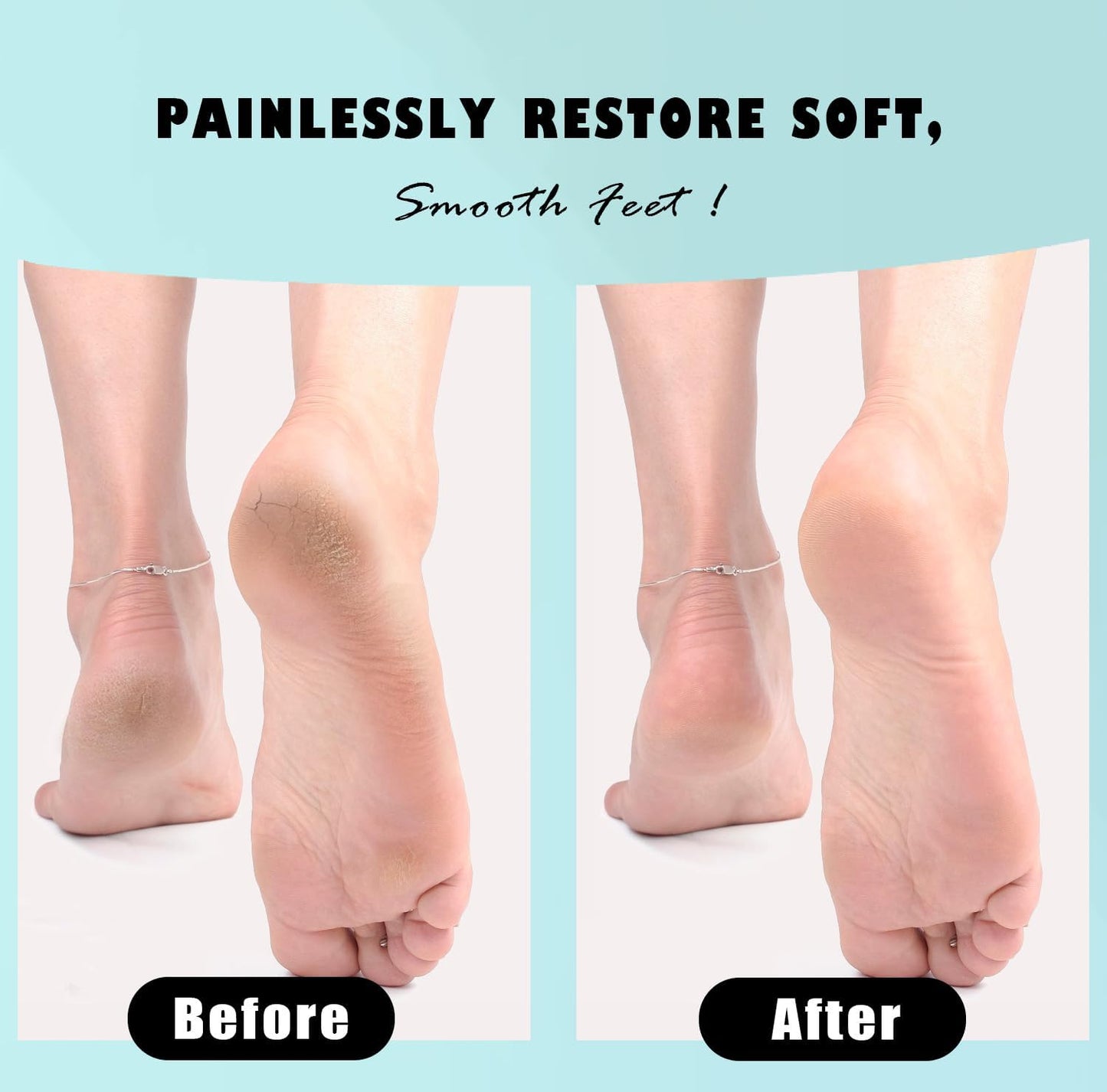 Glass Foot File Callus Dead Remover Heel Scraper and Shower Scrubber - Safely and painlessly removes calluses and Dry Skin from Heels (Blue)