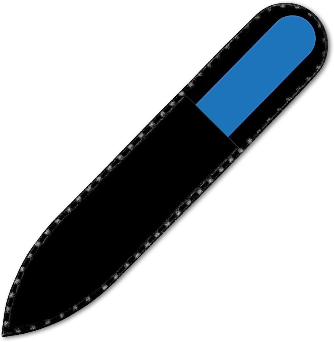 Color Crystal Nail File in Black Pouch - Small/Purse Size - Czech Tempered Glass - Handmade in Czech Republic