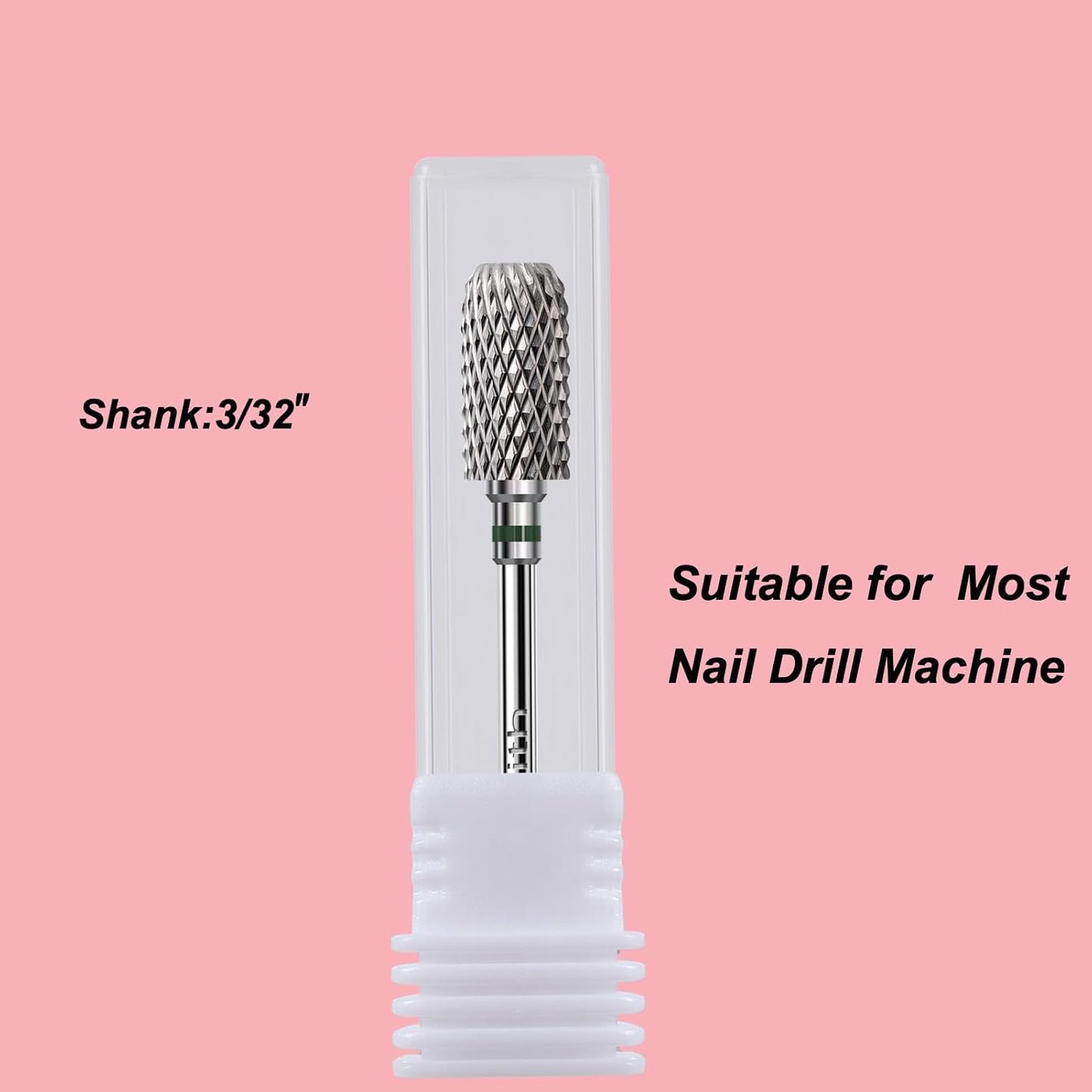 Nail Drill Bit 3/32”, Fast Remove for Acrylic or Hard Gel,Barrel Nail File Carbide Bit for Nail Cuticle Gel Dipping Powder Polishing, Professional Manicure Pedicure Nail Art Tool,Coarse