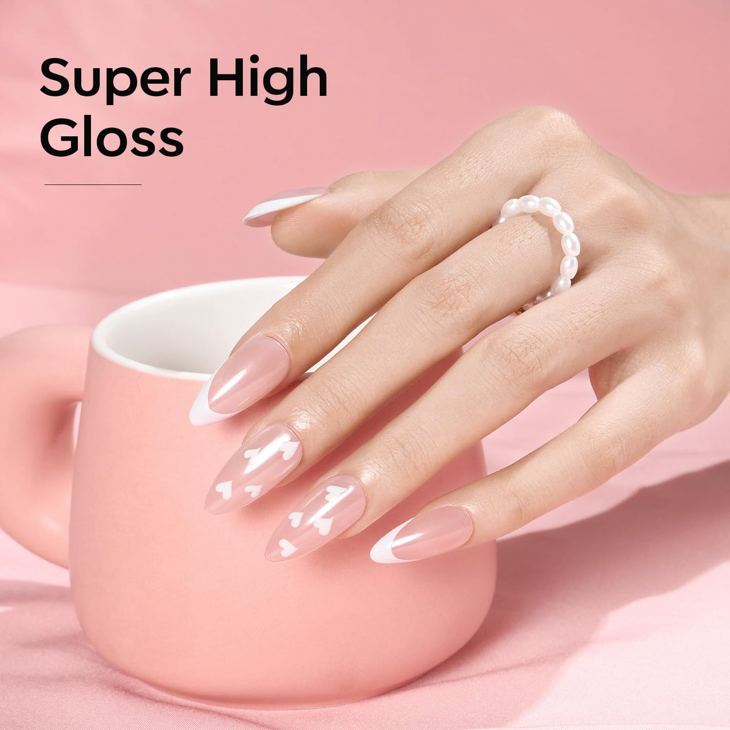 modelones Gel Nail Polish Set 2 Pcs 15ml French Manicure Kit White And Jelly Pink Gel Polish Soak Off UV LED Classic French Tip Gel Polish Natural Nail Art DIY Gift for Women