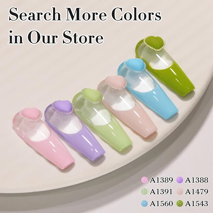 Double Rhythm 0.50 OZ Gel Polish Hema Free Same Color Same Bottle Golden Round Translucent Neutral Natural Milky 15 ML Jelly UV Polish Art DIY at Home (Light Pink-C1389)