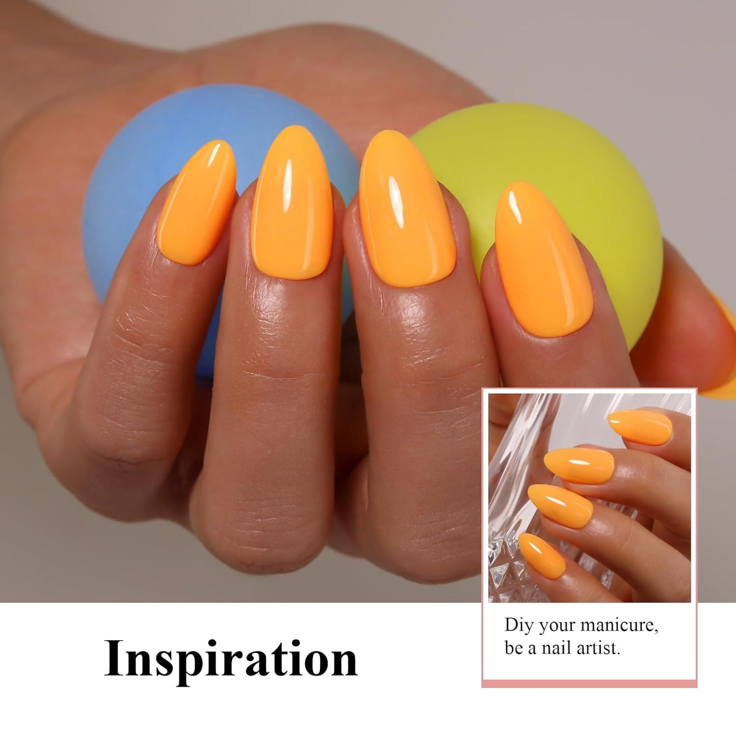 Imtiti Pastel Gel Nail Polish, 0.5 Fl Oz Light Yellow Orange, Spring/Summer/Easter Gel Nail Polish DIY Nail Art Starter Manicure Salon Kit