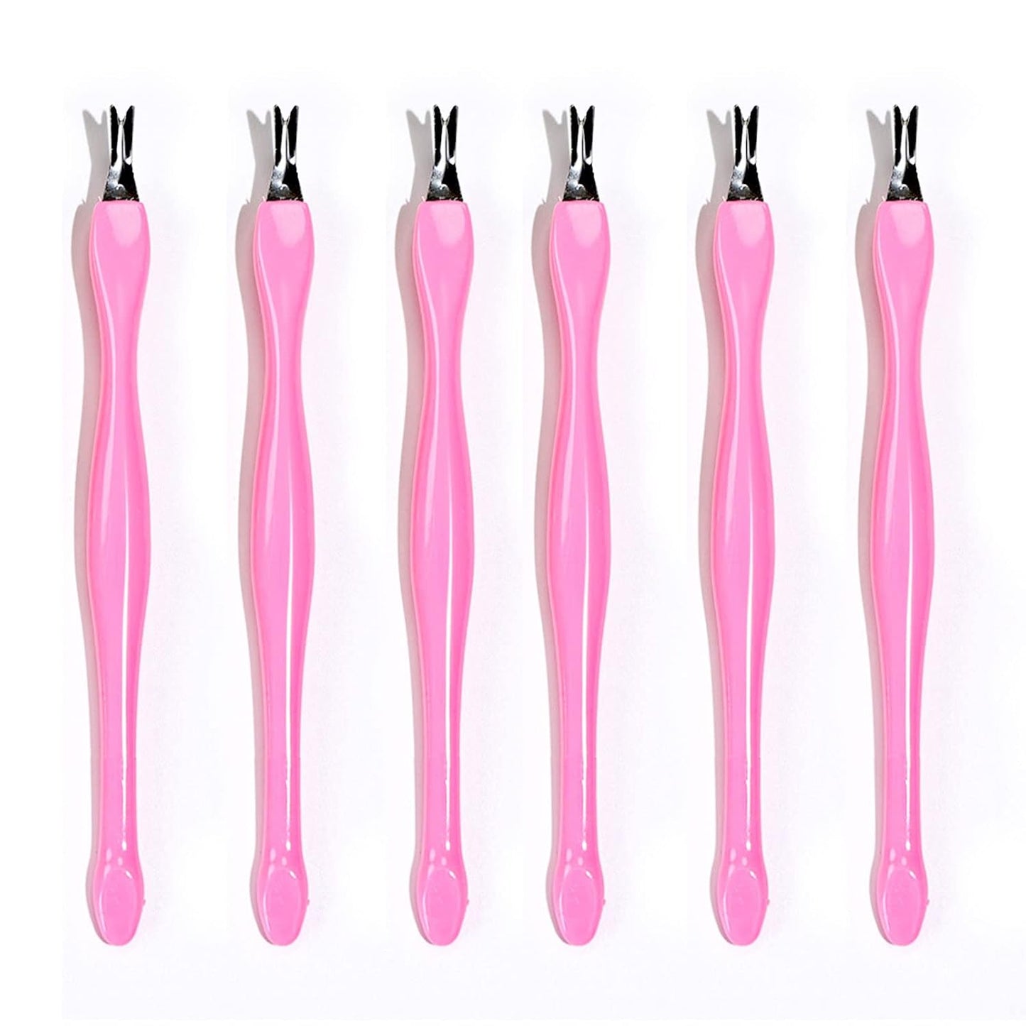 Cuticle knife Trimmer, 24 Pack Cuticle ForkTrimmer Nail Cuticle Remover Trimmer Pusher Dead Skin with Double Head V-Shaped Fork Manicure Pedicure Cleaner Care Tools for Home and Nail Shop (P)