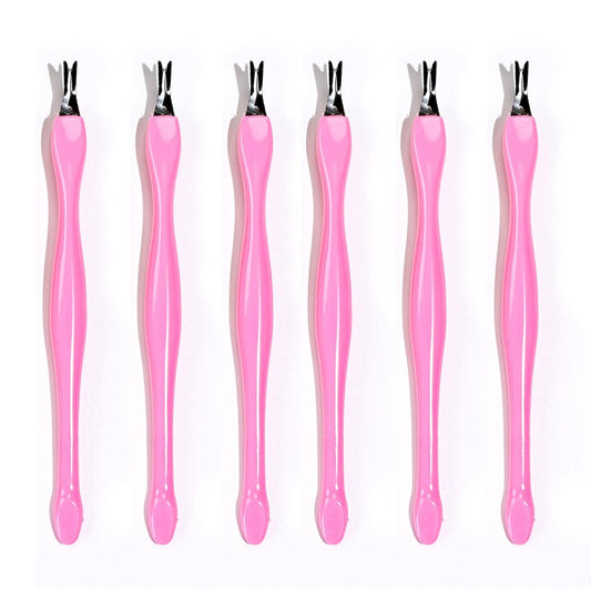 Cuticle knife Trimmer, 24 Pack Cuticle ForkTrimmer Nail Cuticle Remover Trimmer Pusher Dead Skin with Double Head V-Shaped Fork Manicure Pedicure Cleaner Care Tools for Home and Nail Shop (P)